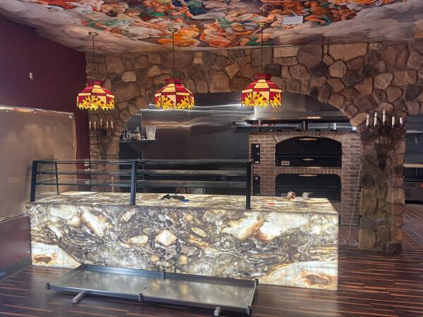 Custom interior faux stone wall in San Diego