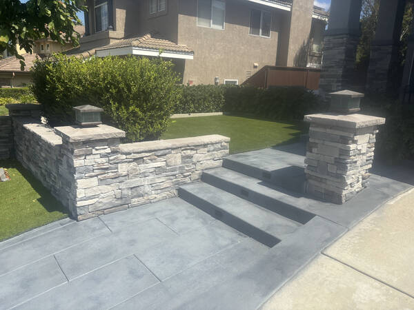 Decorative driveway entry in San Diego